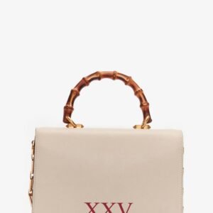 Gucci Cream Leather Insect Bamboo Ottilia Top Handle Bag | AlmaBagz