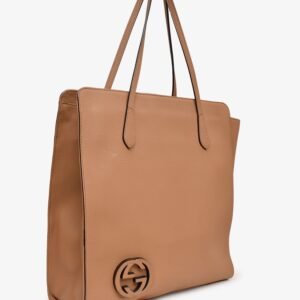 Gucci Tan Grained Leather Zip Tote | AlmaBagz