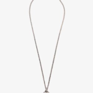 Gucci Sterling Silver Logo Pendant Chain Necklace | AlmaBagz