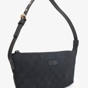 Gucci Black GG Supreme Boat Pochette | AlmaBagz