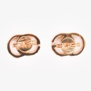 Gucci 18K Yellow Gold Running G Stud Earrings | AlmaBagz
