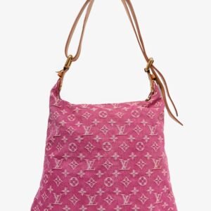 Louis Vuitton 2000 Pink Denim Monogram Baggy GM Shoulder Bag | AlmaBagz