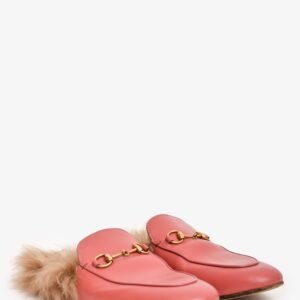 Gucci Pink Leather/Fur Princeton Slip On Est. Size 39 | AlmaBagz
