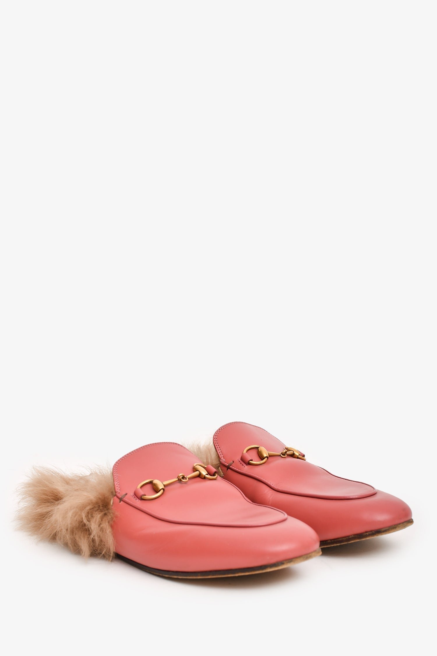 Gucci Pink Leather/Fur Princeton Slip On Est. Size 39 | AlmaBagz