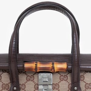 Gucci Brown GG Canvas Small Bamboo Bullet Bag | AlmaBagz