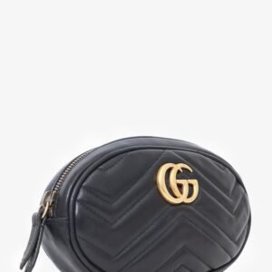 Gucci Black Chevron Leather Marmont Belt Bag | AlmaBagz