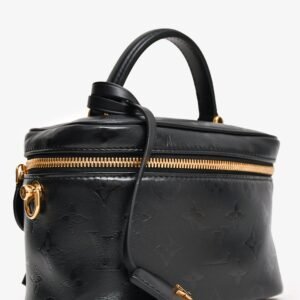Louis Vuitton 2020 Black Leather Monogram Vanity Crossbody Bag PM | AlmaBagz