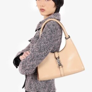 Gucci Vintage Beige Leather Jackie Bardot Bag | AlmaBagz