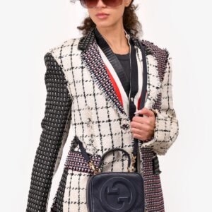 Gucci Navy Leather Blondi Top Handle with Strap | AlmaBagz