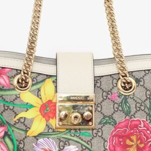Gucci GG Supreme Flora Small Padlock Shoulder | AlmaBagz