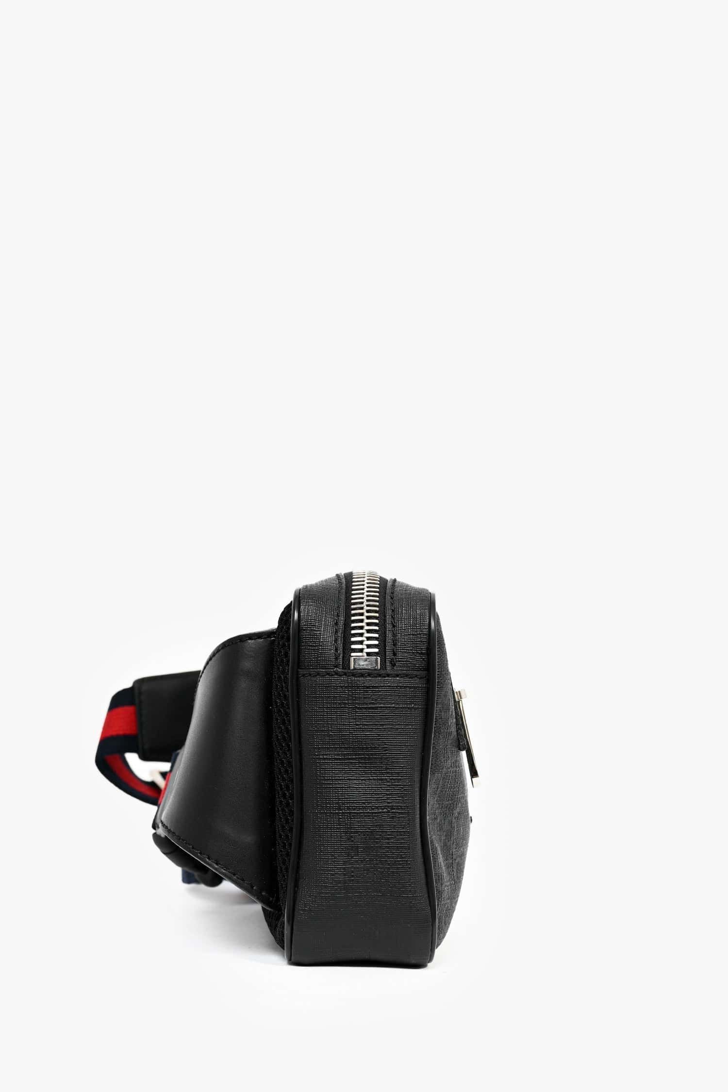 Gucci Black Canvas GG Supreme Belt Bag | AlmaBagz