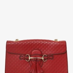 Gucci Burgundy Guccisima Leather 'Emily' Chain Crossbody | AlmaBagz