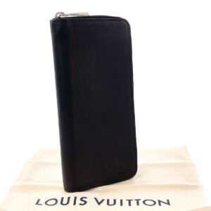 LOUIS VUITTON Long Wallet Purse M30503 Taiga black Zippy Wallet Vertical | AlmaBagz