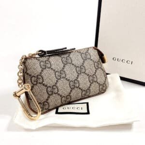 GUCCI Coin case 447964 GG Supreme Canvas gray unisex Used | AlmaBagz