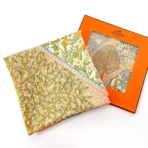 HERMES scarf Silk, 100% silk pink Axis Mundi The central axis of the world Carre 90 | AlmaBagz