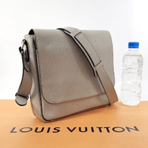 LOUIS VUITTON Shoulder Bag M32733 Taiga Leather off white Roman PM | AlmaBagz