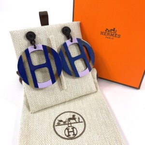 HERMES Pierce Buffalo Horn, Metal Navy H Equip Women Used | AlmaBagz