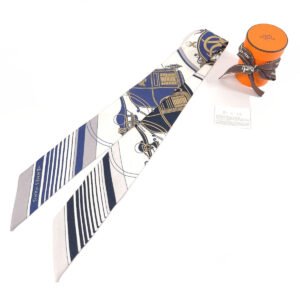 HERMES scarf 063791S Silk, 100% silk white Bookplate | AlmaBagz