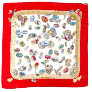 HERMES scarf Silk, 100% silk Red COUVEE D'HERMES Hermes Egg Carre 90 | AlmaBagz