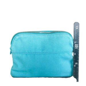 HERMES Pouch cotton turquoise blue Bored Porch PM | AlmaBagz