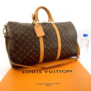 LOUIS VUITTON Boston Duffel bag M41416 Monogram canvas, tanned leather Brown Keepall  bandouliere 50 unisex Used | AlmaBagz