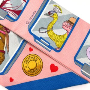 HERMES scarf 063875S 100% silk pink HERMES STORY | AlmaBagz