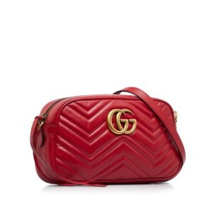 Gucci GG Marmont Red Matelassé Leather | AlmaBagz