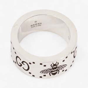 Gucci GG Signature Bee Ring Silver Silver Sterling 12 (52mm) | AlmaBagz