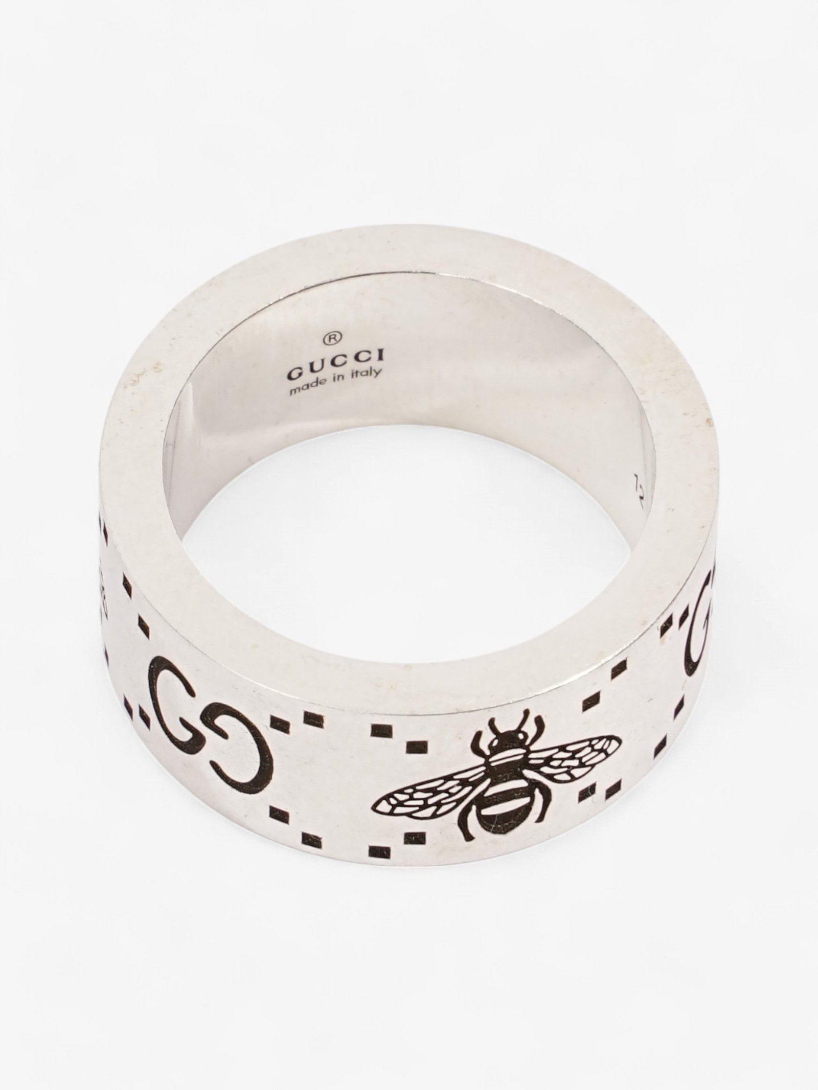 Gucci GG Signature Bee Ring Silver Silver Sterling 12 (52mm) | AlmaBagz