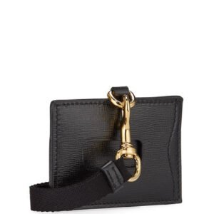 Gucci Marina GG Leather Cardholder with Strap in Black | AlmaBagz