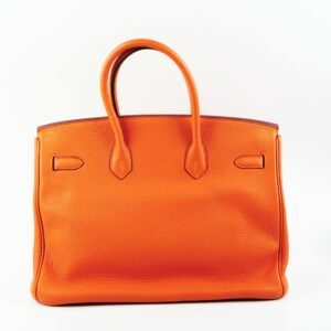 Hermes Birkin 35 Clemence Orange O Square Stamp | AlmaBagz