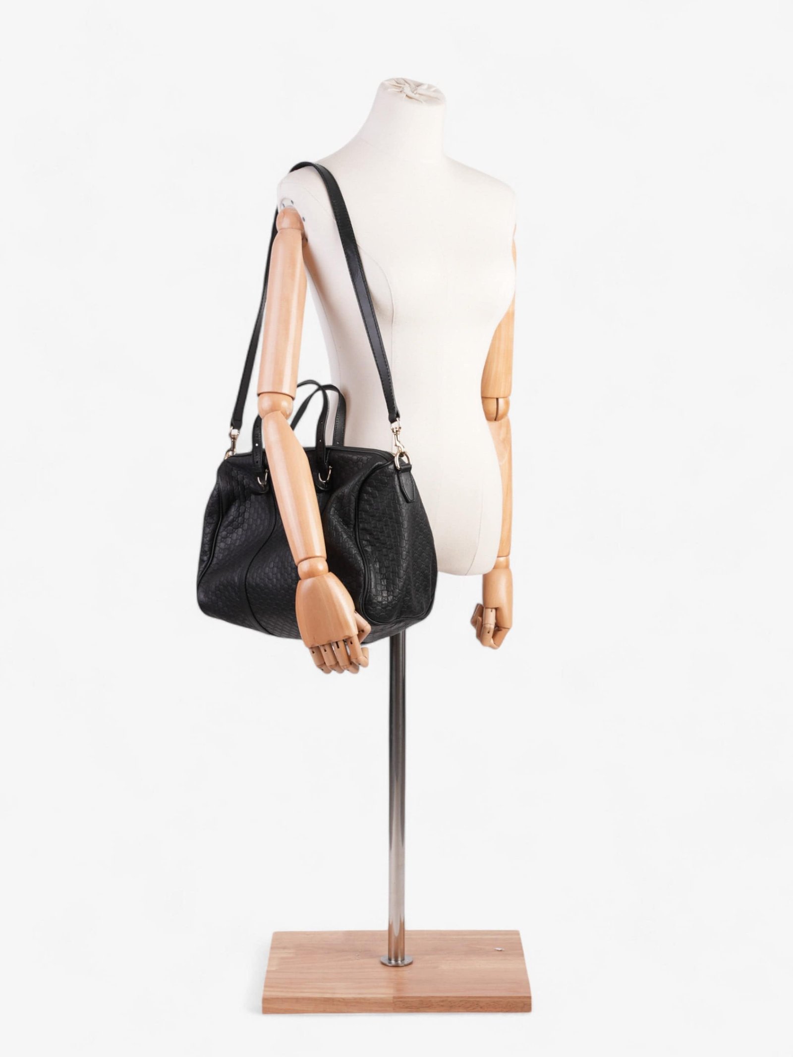 Gucci Boston Bag Microguccissima Black Leather | AlmaBagz