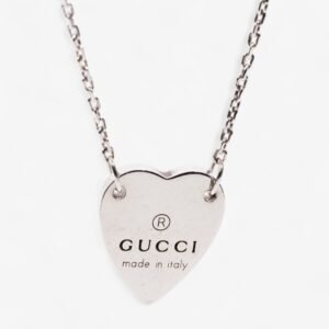 Gucci Trademark Heart Necklace Silver Silver Sterling | AlmaBagz