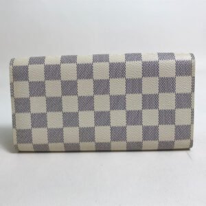 LOUIS VUITTON Long Wallet Purse N61735 Damier Azur Canvas white Damier Azur Portefeuille Sarah Women Used | AlmaBagz