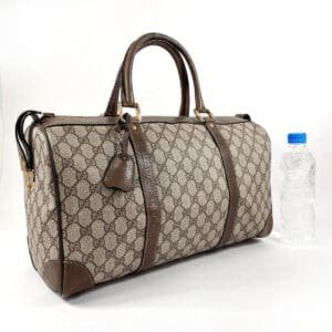 GUCCI Boston Duffel bag 58�E012�E468�E40 GG Supreme canvas, leather Brown Old Gucci unisex Used | AlmaBagz