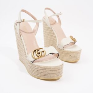 Gucci GG Marmont White Leather EU 37.5 UK 4.5 | AlmaBagz