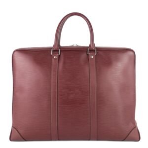 LOUIS VUITTON Porte-Documents Voyage Burgundy Epi Leather Briefcase Bag | AlmaBagz