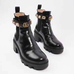Gucci Ankle Boot Black Leather EU 37.5 UK 4.5 | AlmaBagz