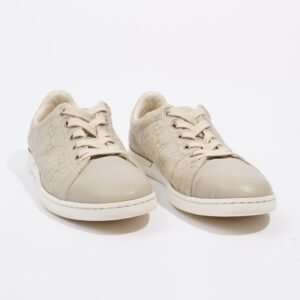 Gucci GG Embossed Ace Beige Embossed Leather EU 37 UK 4 | AlmaBagz