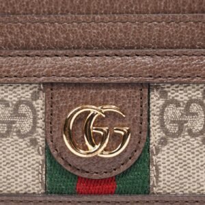 Gucci GG Ophidia Card Case Brown GG Supreme Leather | AlmaBagz
