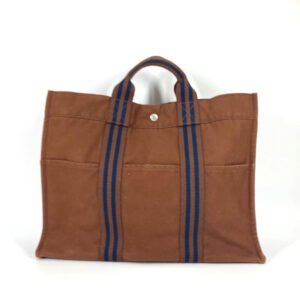 HERMES Tote Bag canvas Brown Handbag Fool ToeTote MM | AlmaBagz