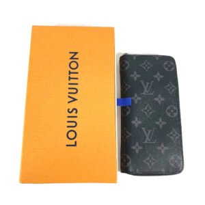 LOUIS VUITTON Long Wallet Purse M62295 Monogram Eclipse Canvas black Monogram Eclipse Zippy Wallet Vertical mens Used | AlmaBagz
