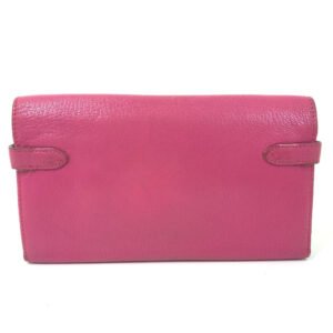 HERMES Long Wallet Purse Shave Pink type Kelly Wallet Long Depliant | AlmaBagz