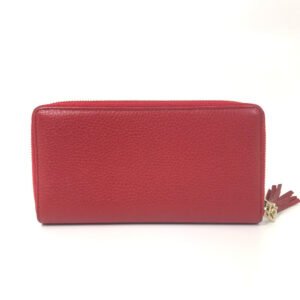 GUCCI Long Wallet Purse 598187 leather Red Long wallet with tassel GG Soho Women Used | AlmaBagz