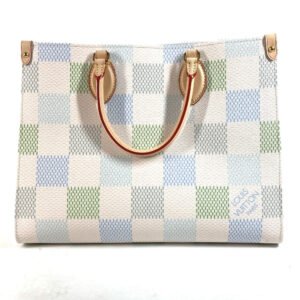LOUIS VUITTON Handbag N40518 Damier canvas white Pastel Damier On the Go MM | AlmaBagz