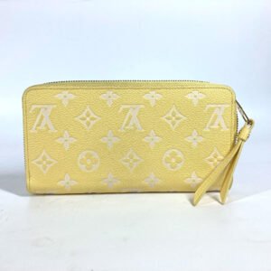 LOUIS VUITTON Long Wallet Purse M81427 Monogram Ann Platt Leather yellow Monogram Ann Platt Zippy wallet Women Used | AlmaBagz