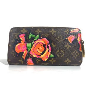 LOUIS VUITTON Long Wallet Purse M93759 Monogram canvas Brown Monogram Rose Stephen Sprouse Zippy wallet | AlmaBagz