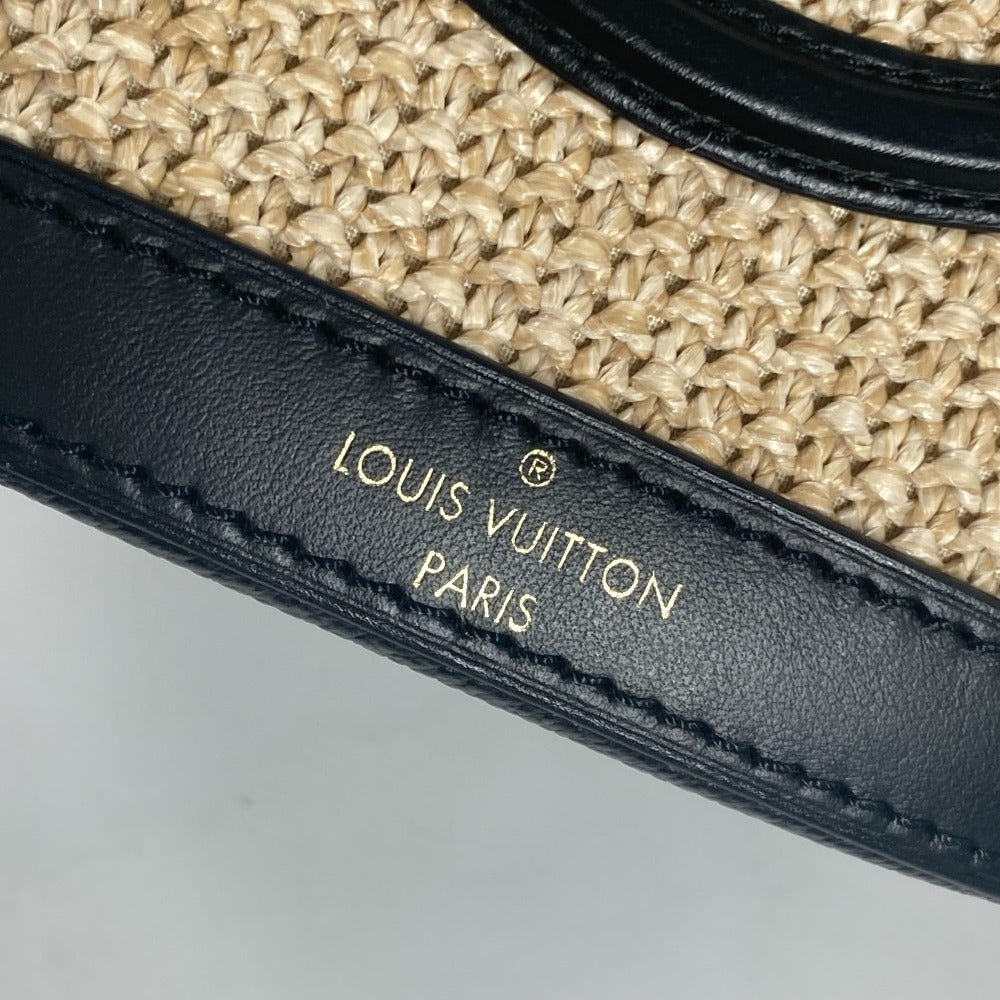 LOUIS VUITTON Shoulder Bag M59961 Raffia, Leather black LV logo Petite Bucket | AlmaBagz - Image 10