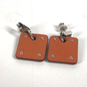 HERMES Pierce Metal, Leather Silver heart Asdukour PM Women Used | AlmaBagz