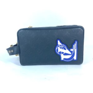 LOUIS VUITTON business bag M58515 leather black LV x NBA monogram cloak dopp kit | AlmaBagz